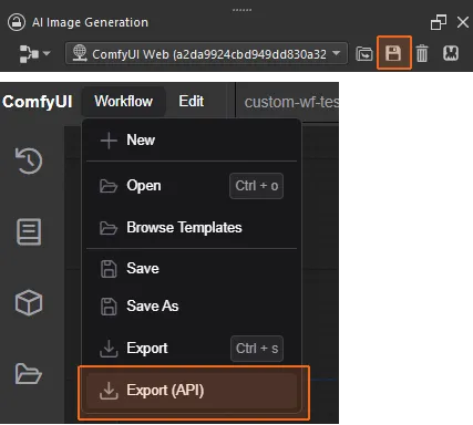 Export workflows in Krita or ComfyUI