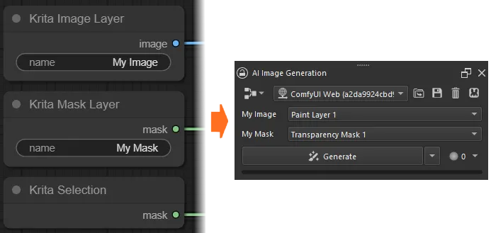 Krita Layer and Selection nodes